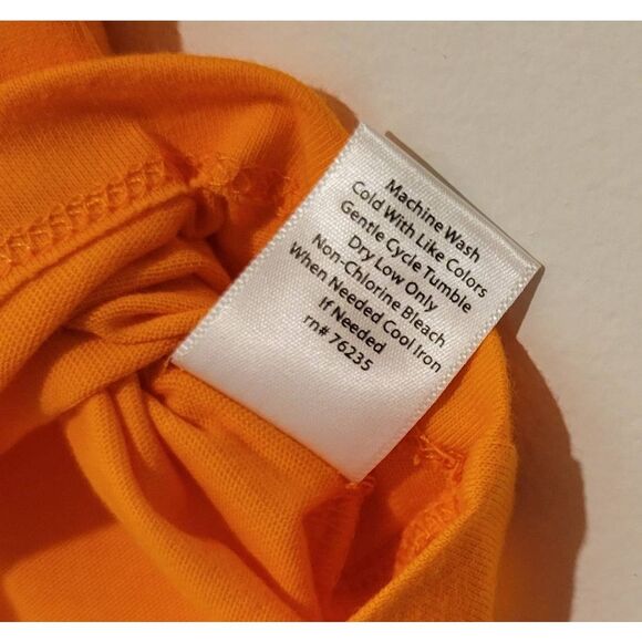 Coral Bay Womens Solid Horseshoe Short Sleeve Top Small Orange - Picture 9 of 10